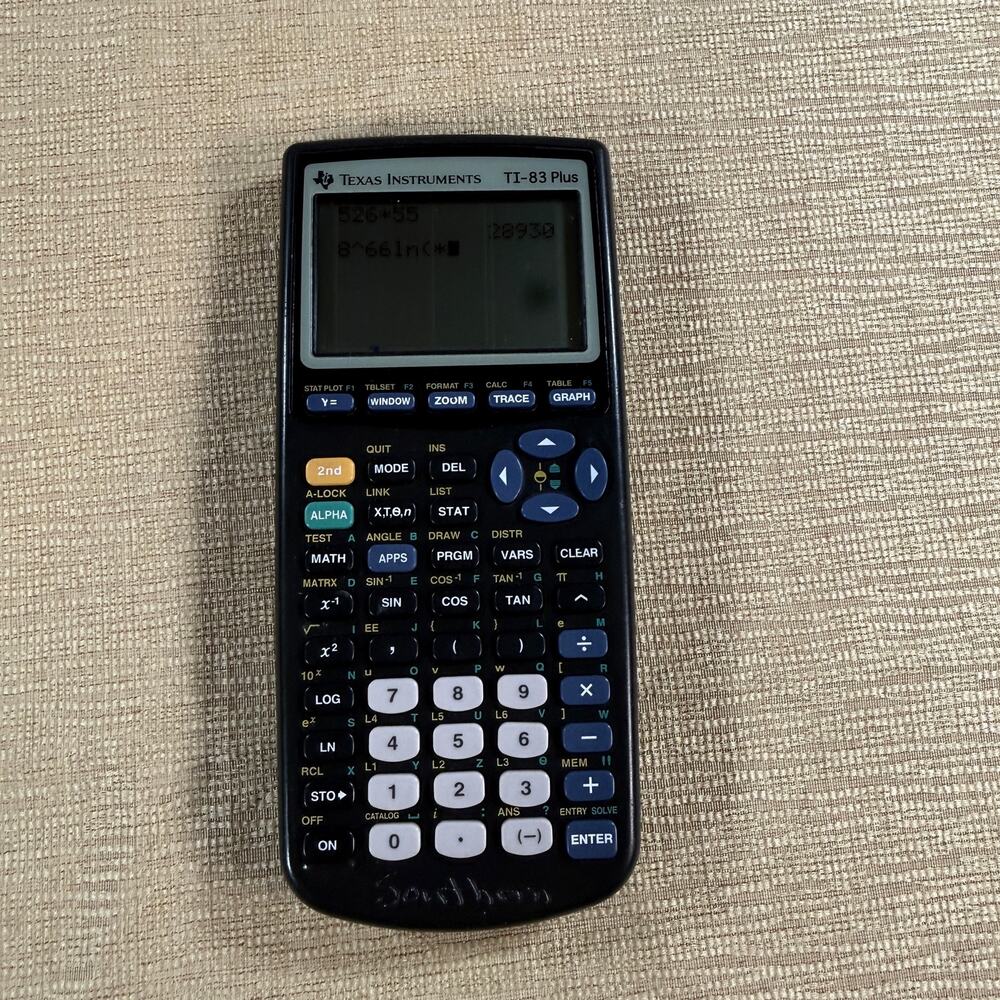 Texas Instruments TI-83 Plus Graphing Calculator Tested Working No Cover Black